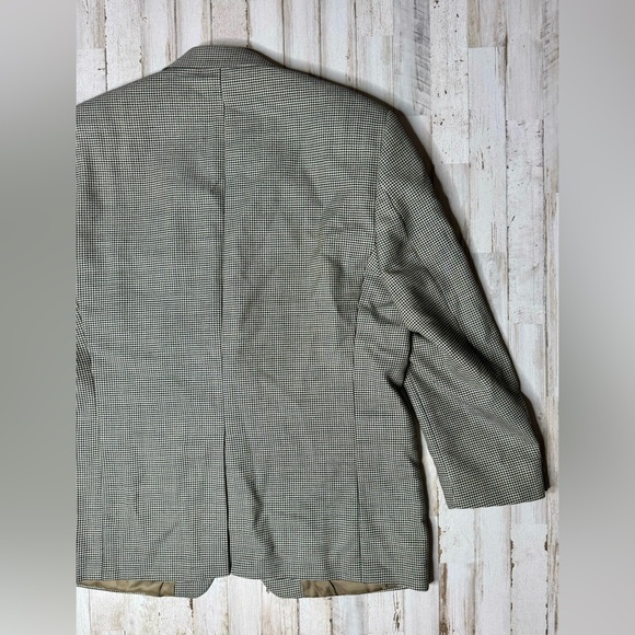 Ralph Lauren Mens Blazer 46R Green Wool Sport Houndstooth - Picture 7 of 12